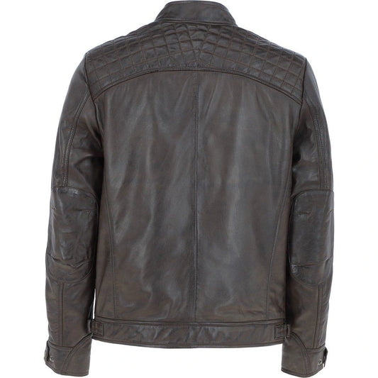 Men Nevada Leather Biker Jacket 