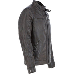 Men Nevada Leather Biker Jacket 