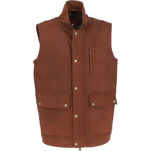 Men Rust Nubuck Leather Vest