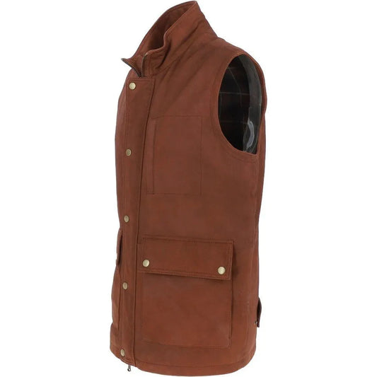 Men Rust Nubuck Leather Vest