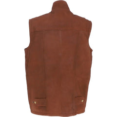 Men Rust Nubuck Leather Vest