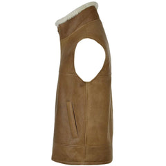 Men Tan Handmade Leather Vest 