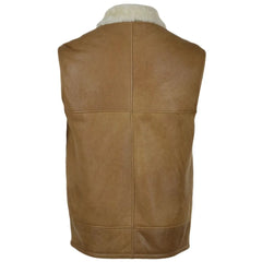Men Tan Handmade Leather Vest 