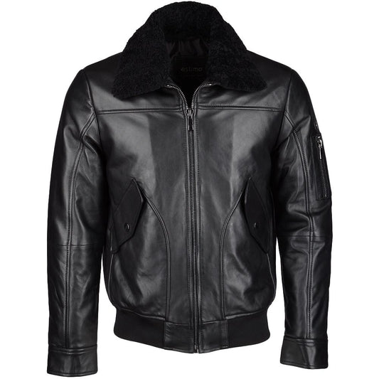 Men Vegetable Leather Shearling Collar Biker Leather Jacket 
