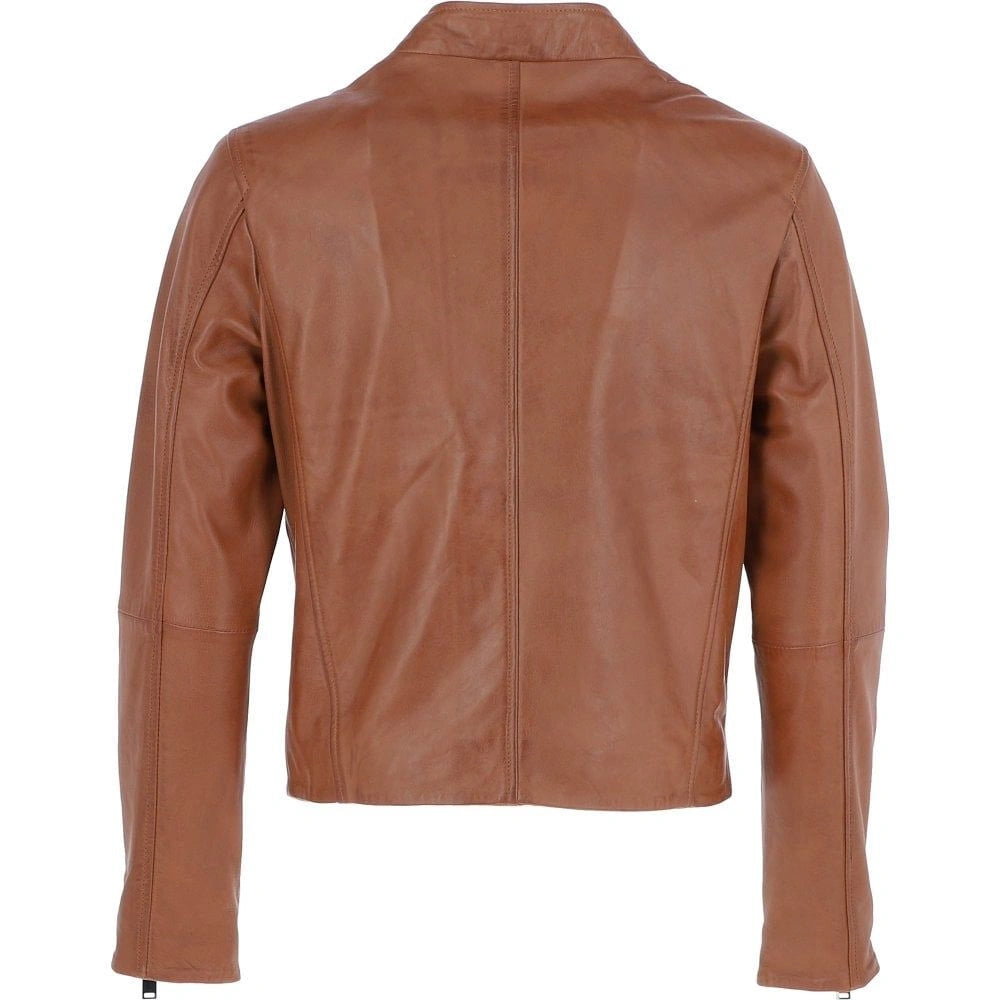 Men 90s Brown Leather Jacket
