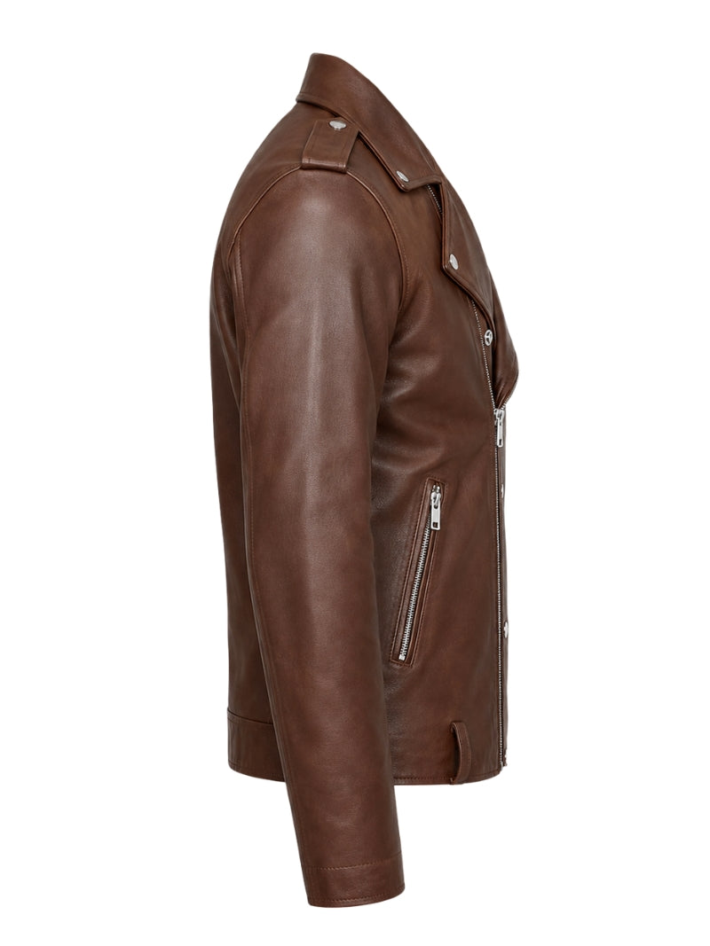 Men Brown Classic Leather Jacket