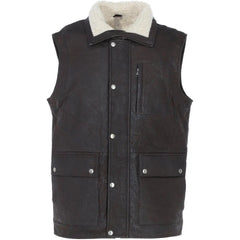 Men Brown HandMade Genuine leather Vest