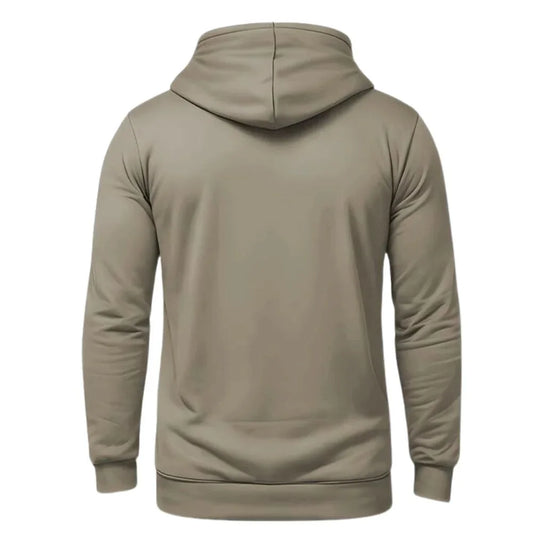 Men Modern Taupe Full-Zip Hoodie