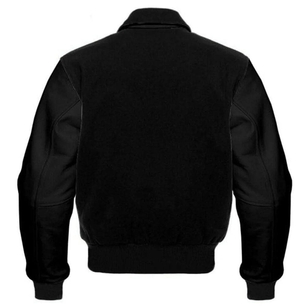 Men's All-Black Varsity Jacket