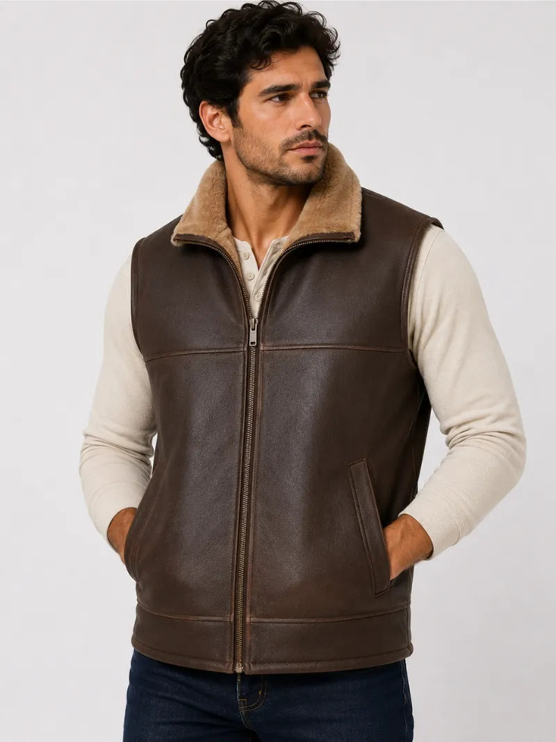 Men's Antique Brown Handmade Leather Vest