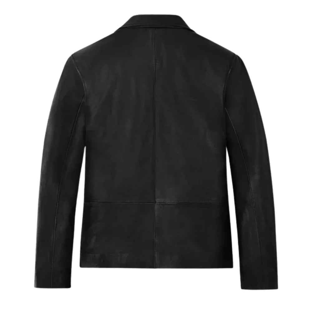Men’s Authentic Black Leather Blazer Jacket