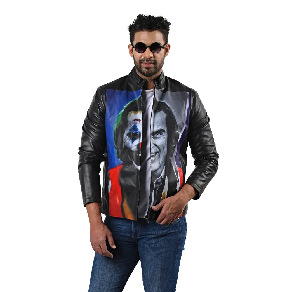 Men’s Black Artpanel Leather Jacket