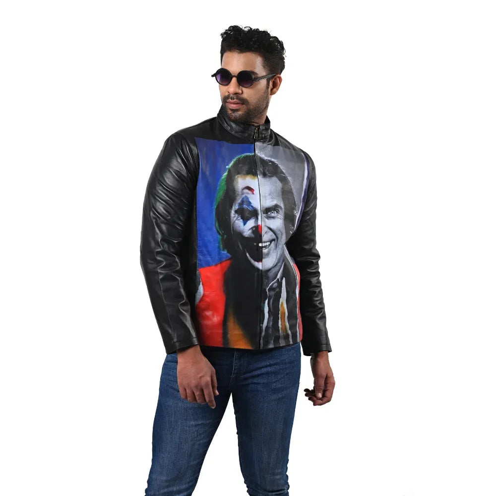 Men’s Black Artpanel Leather Jacket