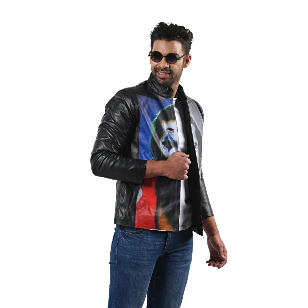 Men’s Black Artpanel Leather Jacket