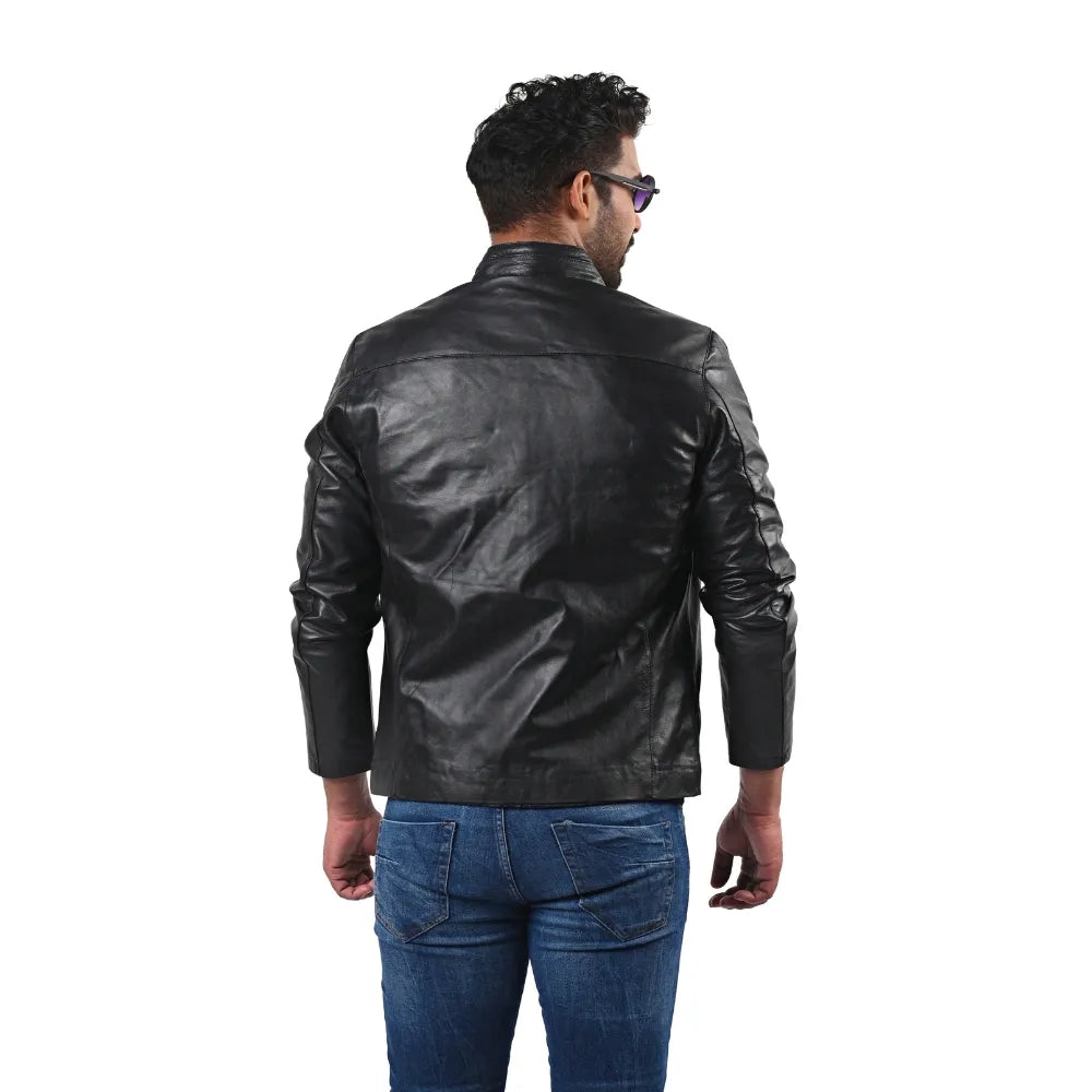Men’s Black Artpanel Leather Jacket
