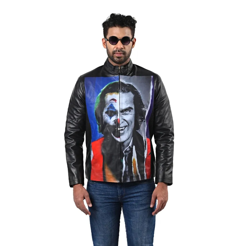 Men’s Black Artpanel Leather Jacket