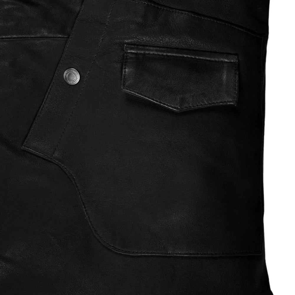 Men’s Black Asymmetrical Leather Jacket