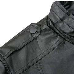 Men’s Black Asymmetrical Zipper Leather Jacket