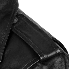 Men’s Black Belted Brando Leather Jacket