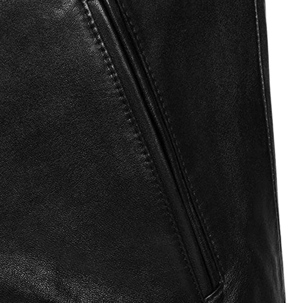 Men’s Black Bomber Style Leather Jacket