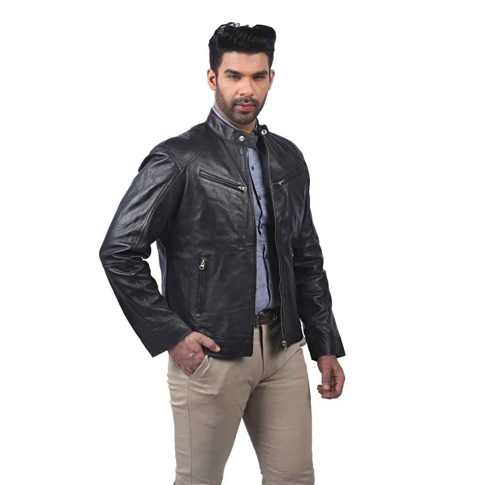 Men’s Black Crestline Leather Jacket