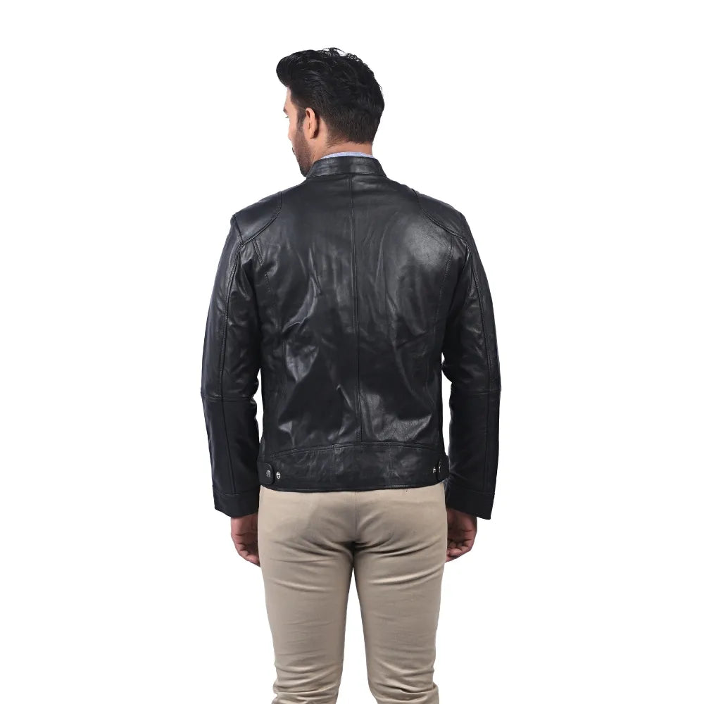 Men’s Black Crestline Leather Jacket