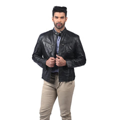 Men’s Black Crestline Leather Jacket