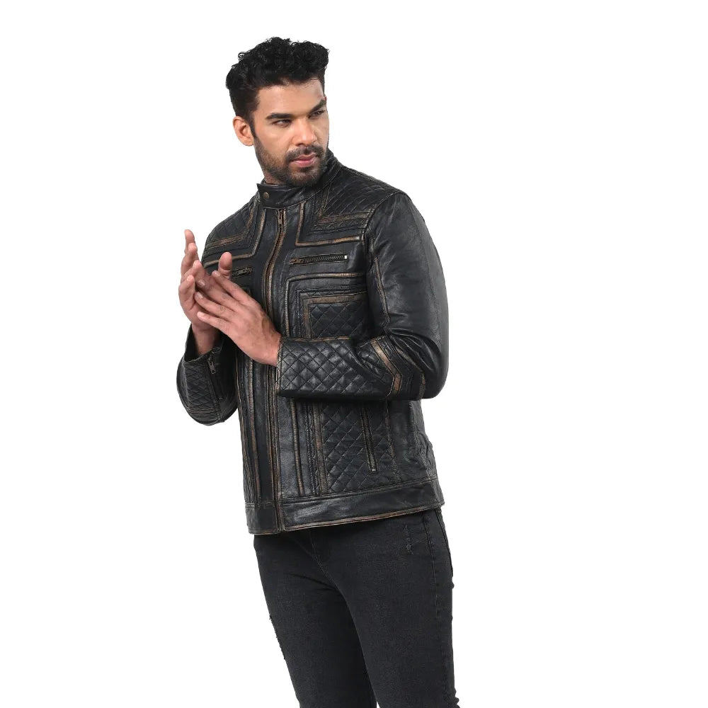 Men’s Black Durvex Leather Jacket