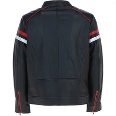 Men's Black Genuine Leather Racing Jacket