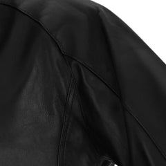 Men’s Black High-Neck Leather Jacket