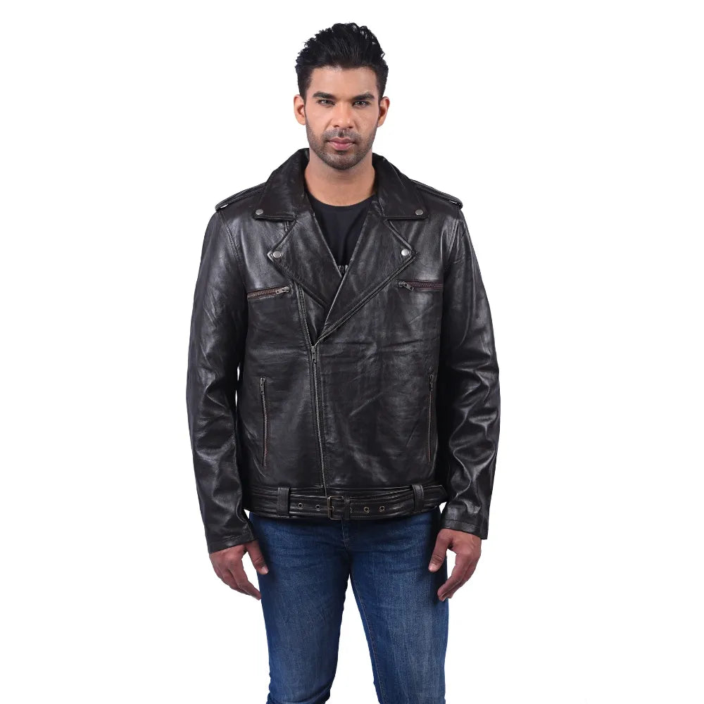 Men’s Black Ironbound Leather Jacket
