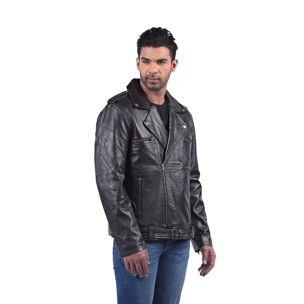 Men’s Black Ironbound Leather Jacket