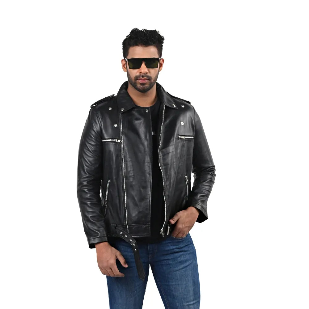 Men’s Black Ironfold Leather Jacket