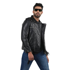 Men’s Black Ironfold Leather Jacket