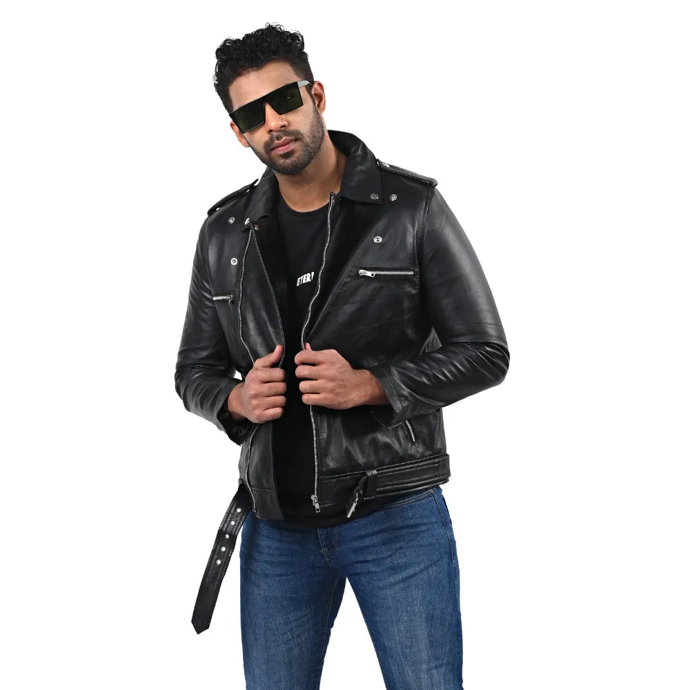 Men’s Black Ironfold Leather Jacket