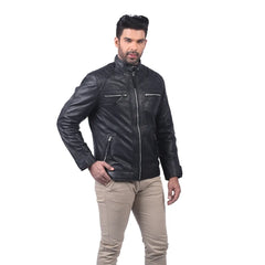 Men’s Black Ironline Leather Jacket