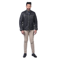 Men’s Black Ironline Leather Jacket