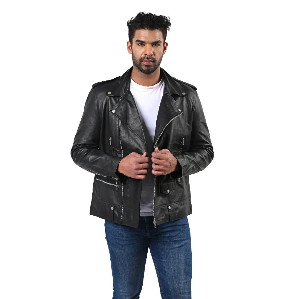 Men’s Black Ironveil Leather Jacket