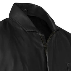Men’s Black Leather Blazer Jacket