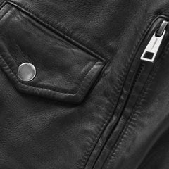 Men’s Black Leather Fringe Jacket