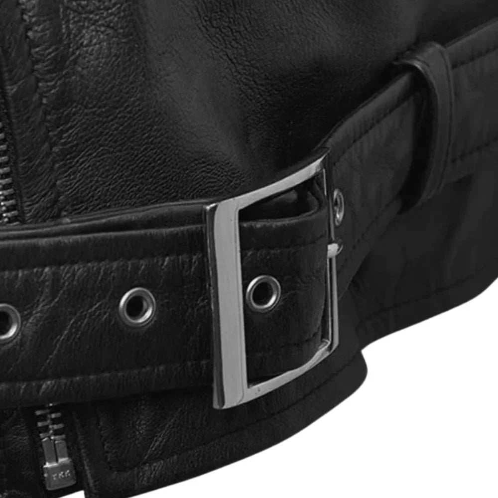 Men’s Black Leather Fringe Jacket