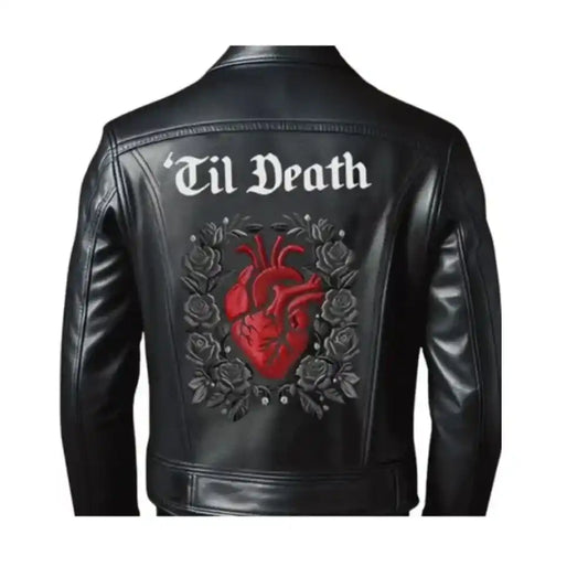 Men's Black Leather Halloween Jacket 