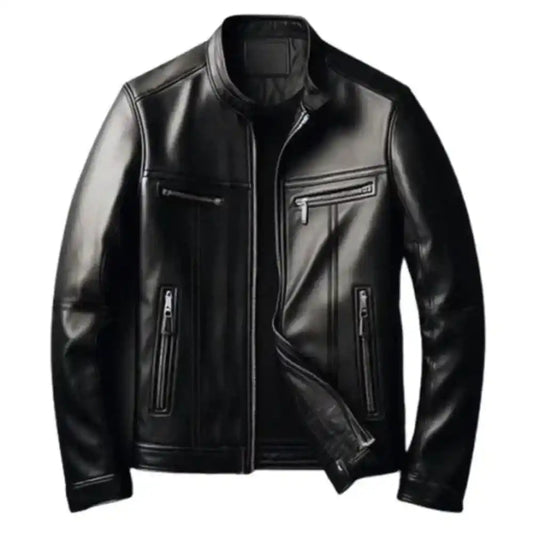 Men's Black Leather Halloween Jacket 