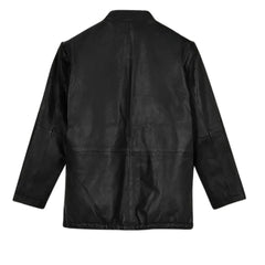 Men’s Black Modern Leather Jacket with Multi Zippers