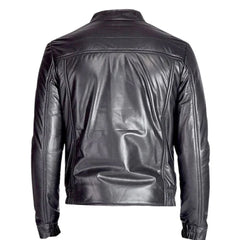 Men’s Black Multi-Pocket Leather Jacket