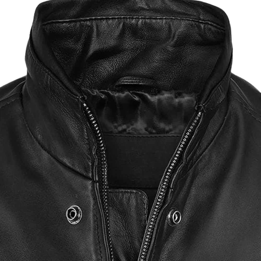 Men’s Black Multi-Zip Leather Jacket