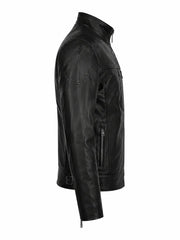 Men’s Black Multi-Zip Leather Jacket Right 