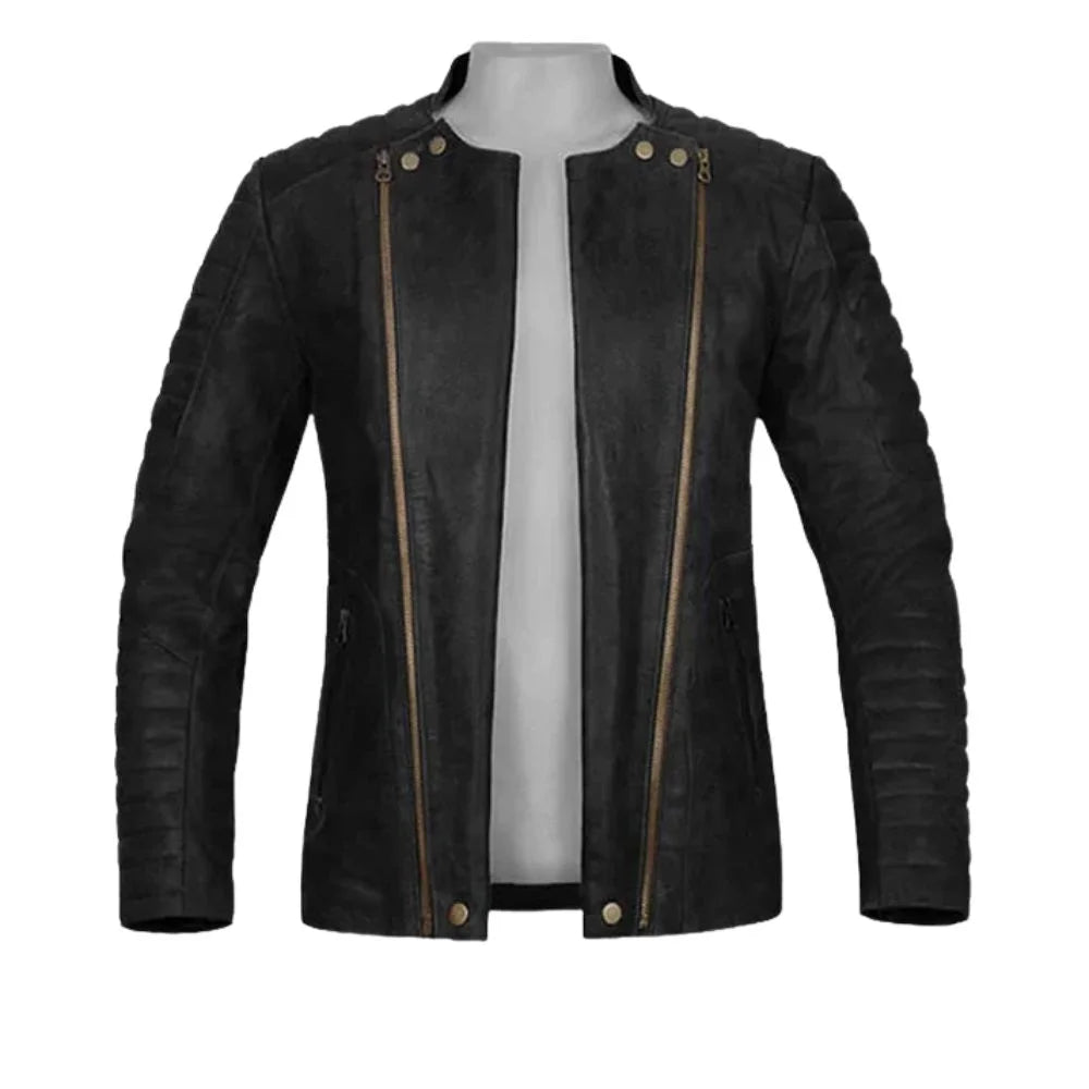 Men’s Black Padded Leather Jacket