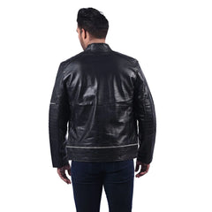 Men's Black Quilted Leather Jacket