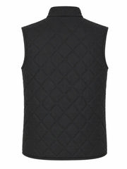 Men's Black Quilted Leather Vest